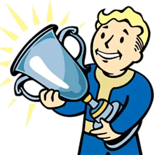 😃 db0e2f0f Vault Boy Fallout video game, fallout, trophy, vault boy whatsapp sticker