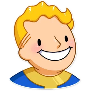 🙂 36b9ae33 Vault Boy Fallout 卡通, 电子游戏, 微笑 telegram sticker