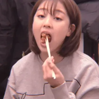 🌷 b1efbf69 食事, 食べ物, 箸, 女性, ポートレート telegram sticker