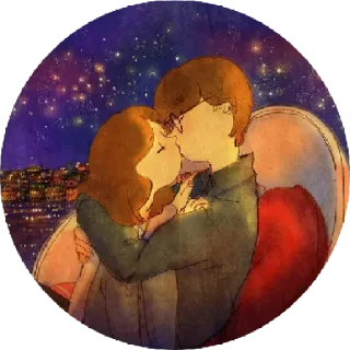 😞 83763e64 amor, casal, beijo, romântico, coração telegram sticker