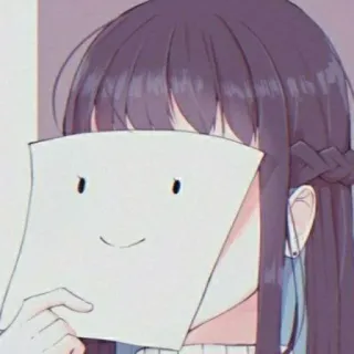 🙃 20210840 애니메이션, 소녀, 얼굴, 미소, 캐릭터, 아트, 만화 telegram sticker