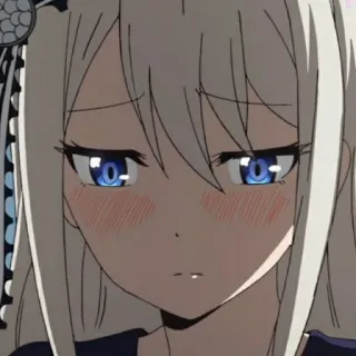 🥺 c55dc9b5 애니메이션, 여자, 귀여운, 슬픈, 표정, 볼터치 telegram sticker