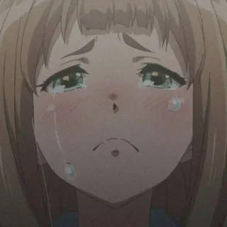 🥺 f42ac557 애니메이션, 울음, 슬픈, 눈물, 여자, 감정적인 telegram sticker