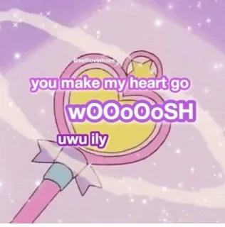 🪐 22dc1ebf you make my heart go wOOooOosh uwu ily love, uwu, ily, heart, cute, affectionate telegram sticker