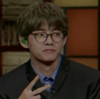 🖇️ ab96d31a kpop, lunettes, portrait, homme, masculin, signe de paix telegram sticker