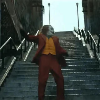 🕺 821b0aad Joker Joker, movie, character, stairs, dancing whatsapp sticker