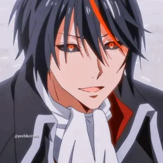 🥀 7bbe1a53 @yoshikoicons anime, character, red eyes, black hair telegram sticker