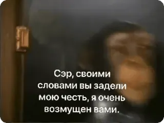 🌟 f11cfd2d Сэр, своими словами вы задели мою честь, я очень возмущен вами. Affe, Ehre, Beleidigung, wütend, Rede telegram sticker