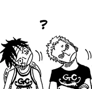 🏴‍☠️ 311be2b9 Luffy One Piece Anime, Manga, Question, Luffy, Zoro telegram sticker