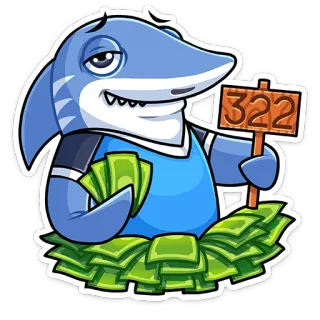 🤑 f67f8b5a 322 shark, money, cash, cartoon, stack, lucky telegram sticker