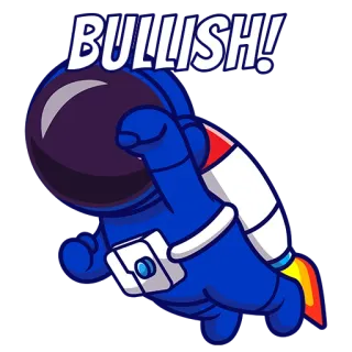🐂 6eb2c80e BULLISH! бычий, финансы, крипто, рынок, ракета, космонавт, позитивный telegram sticker