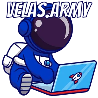 🌍 fb7731be VELAS.ARMY астронавт, ноутбук, армия, ракета, космос, наклейка telegram sticker