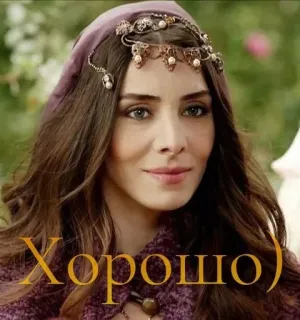 👌 b50f07b1 Хорошо) wanita, potret, senyum, timur, perhiasan telegram sticker