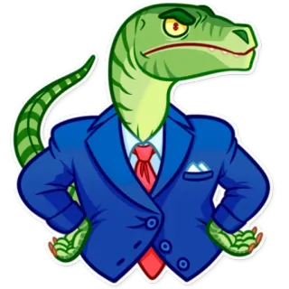😠 333c6ec3 khủng long, velociraptor, áo vest, động vật, kinh doanh, hoạt hình, nhãn dán telegram sticker