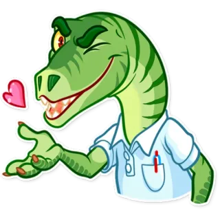 😘 882626ae khủng long, hoạt hình, bác sĩ, động vật, trái tim, dễ thương telegram sticker