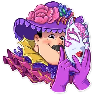 🤫 8af0b601 мужчина, шляпа, маска, перчатки, костюм, маскарад, официальная одежда telegram sticker