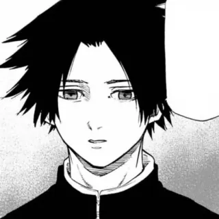 ♠️ 4878015b 动漫, 漫画, 角色, 肖像, 黑白, 青少年, 男孩 telegram sticker