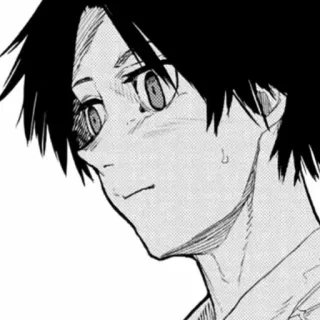 ♠️ 5e807faa 动漫, 漫画, 肖像, 黑白, 角色 telegram sticker