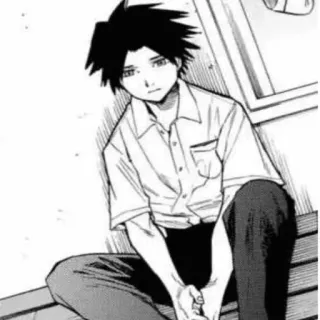 ♠️ 87e813fc 动漫, 男孩, 漫画, 青少年, 学生, 坐着 telegram sticker