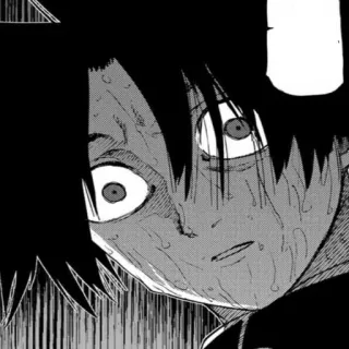 ♠️ ccc01cda 动漫, 漫画, 黑白, 特写, 脸, 表情 telegram sticker