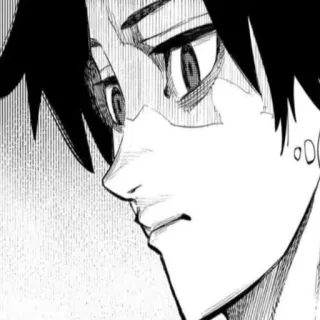 ♠️ fd435d4c 动漫, 漫画, 角色, 肖像, 男人, 脸, 黑白 telegram sticker