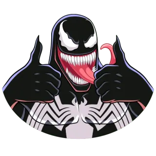 👍 750779d8 Venom marvel, villain, symbiote, thumbs up, comics telegram sticker
