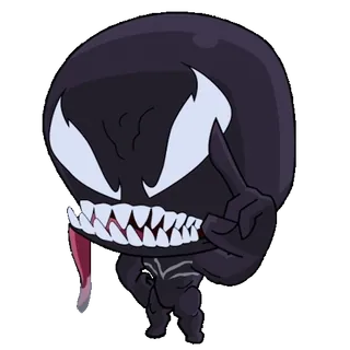 ❌ 5ccbb3fb Venom Venom, Marvel, antihéroe, cómic, superhéroe, dedo corazón, ofensivo telegram sticker