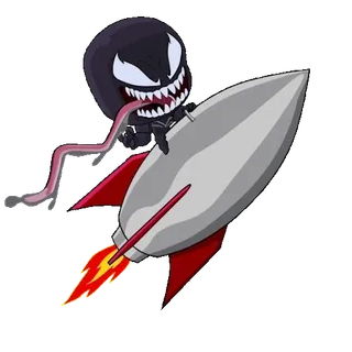 🚀 c5369c0f Venom Venom, Cohete, Marvel, Superhéroe, Antihéroe, Simbionte, Personaje de cómic telegram sticker