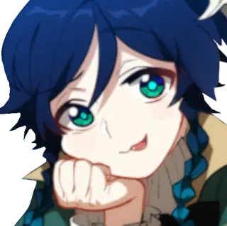 😊 04215665 Venti Genshin Impact venti, genshin impact, anime, personaje videojuego, lindo, pegatina whatsapp sticker