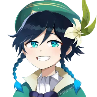 😁 13514ff4 Venti Genshin Impact Anime, Juego, Personaje, Venti, Genshin Impact whatsapp sticker