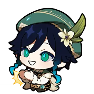 👏 8d0a43cf Venti Genshin Impact venti, genshin impact, anime, chibi, personaje whatsapp sticker