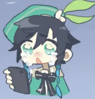 😢 9afe297e Venti Genshin Impact Venti, Genshin Impact, anime, llorando, emocional, triste whatsapp sticker