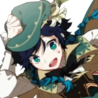 😅 9dc9bf83 Venti Genshin Impact anime, videojuego, personaje, venti, genshin impact whatsapp sticker