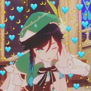 ❤️ 351cbb97 Venti Genshin Impact 动漫, 爱心, 电子游戏, 原神, 温迪 telegram sticker