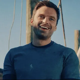 📟 420800ca Bucky Barnes mężczyzna, osoba, uśmiechnięty, szczęśliwy, portret, Bucky Barnes telegram sticker