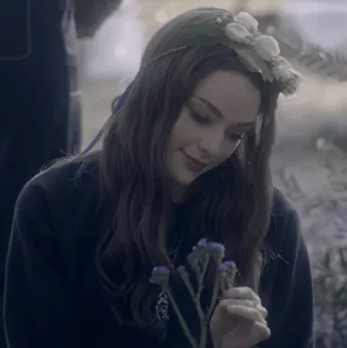 🥚 263a85a7 femme, fleurs, portrait, fille, nature whatsapp sticker