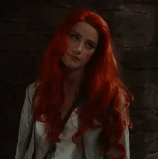 🐬 6f16e477 mujer, pelo rojo, retrato, Amber Heard, pelirroja telegram sticker