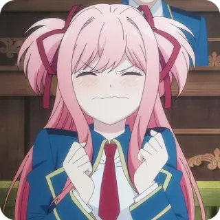 😖 d266fcd4 Anime, Cô gái, Tóc hồng, Tức giận, Dễ thương telegram sticker