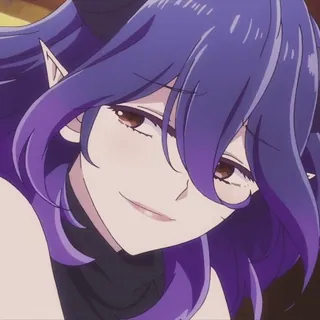 😁 7e0e79d5 Аниме, Дьявол, Фиолетовые волосы, Девушка-демон telegram sticker