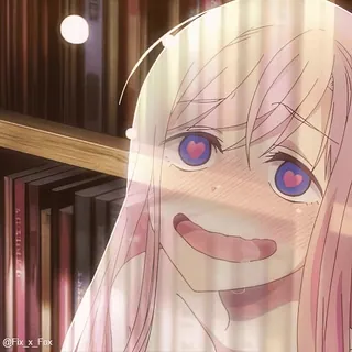 😍 9ae3b717 Аниме, Девочка, Сердечки, Любовь, Румянец telegram sticker