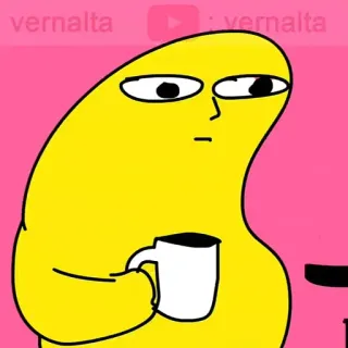 ✨ 02308706 vernalta cartoon, yellow, character, coffee, bean, vernalta whatsapp sticker