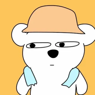 ✨ 1af8c40b cartoon, bear, character, white bear, hat, cute, animal whatsapp sticker