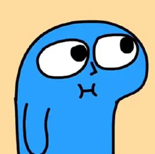 ✨ 69a2577b cartoon, character, blue, blob, funny, cute, silly whatsapp sticker