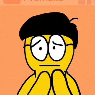 ✨ c92890e8 cartoon, character, glasses, yellow, sad whatsapp sticker