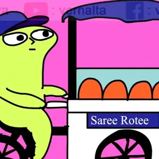 ✨ e4a31646 Saree Rotee food, cartoon, character, saree, rotee, street food, indian food whatsapp sticker