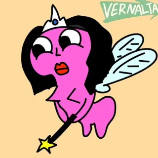 ✨ f7083b73 VERNALTA cartoon, fairy, magic, pink, wings, crown, wand whatsapp sticker