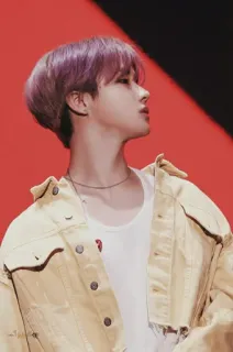 🌩 1696f8f1 pria, rambut ungu, potret, gaya, mode, kasual whatsapp sticker