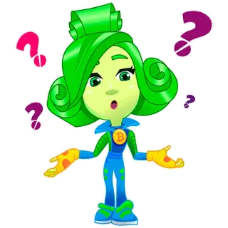 🤷‍♂️ dab23e8d dessin animé, point d'interrogation, personnage, cryptomonnaie, bitcoin whatsapp sticker