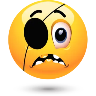 ☠ 10aa5e08 Emoji, Bajak Laut, Penutup Mata, Sedih, Terluka telegram sticker