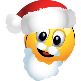🎅 536caaf1 ยิ้ม, คริสต์มาส, หมวกซานต้า, อีโมจิ, ฤดูหนาว, วันหยุด whatsapp sticker